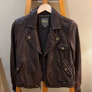 Madewell Wearmaster Brown leather jacket